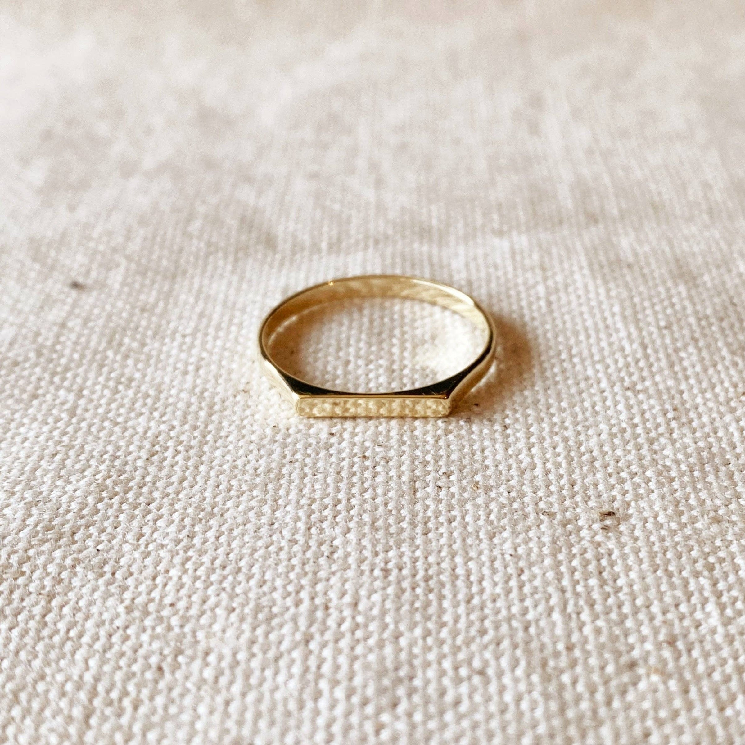 Flat top gold ring on sale